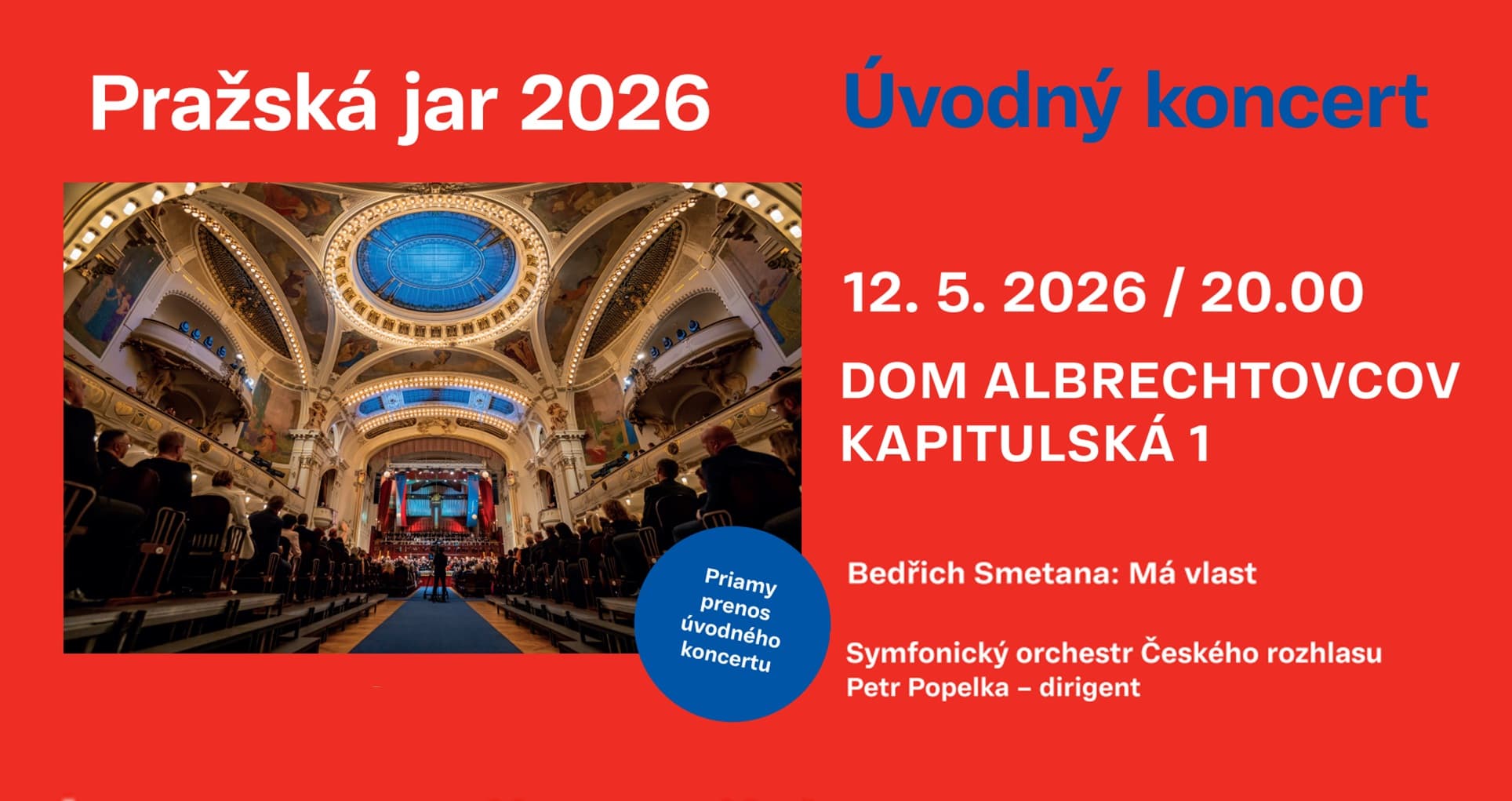 PRAŽSKÁ JAR 2026 – ÚVODNÝ KONCERT V PRIAMOM PRENOSE